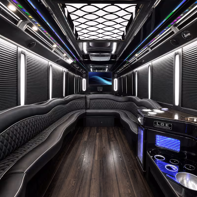 15 Passenger Party Bus Interior