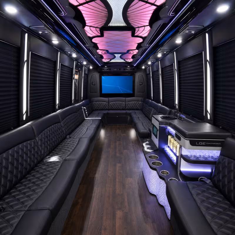 18 Passenger Party Bus Interior