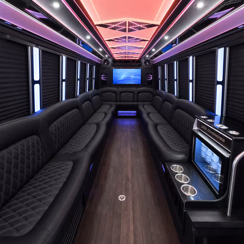 20 Passenger Party Bus Interior
