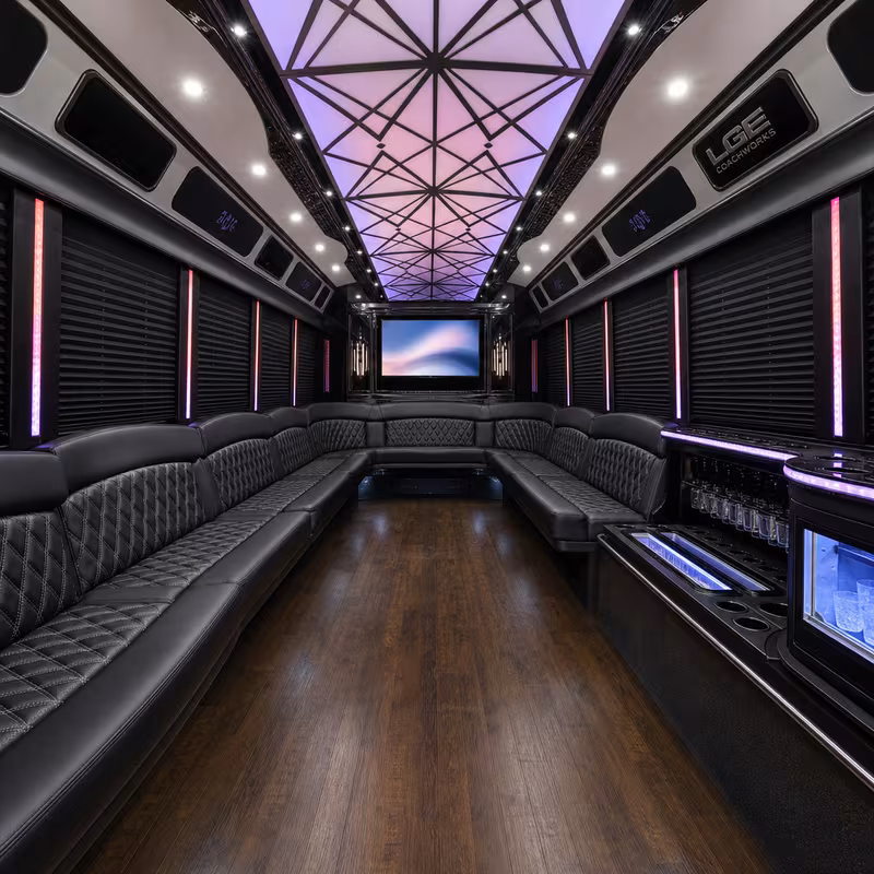 30 Passenger Party Bus Interior
