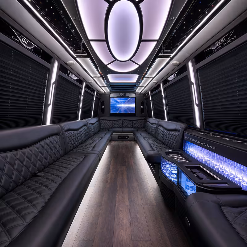 40 Passenger Party Bus Interior