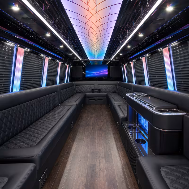 40 Passenger Party Bus Interior