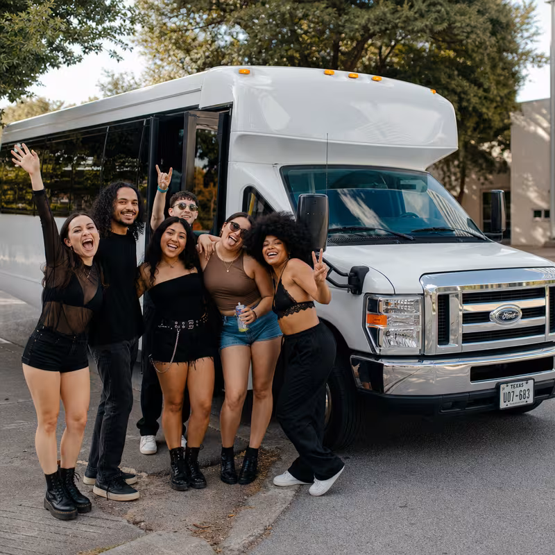 Black Mercedes Sprinter van staged for an Union Concert Transportation group