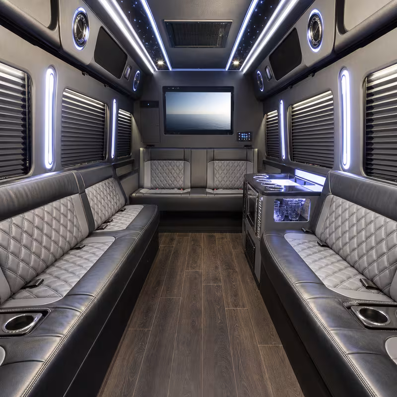 14 Passenger Sprinter Limo Interior
