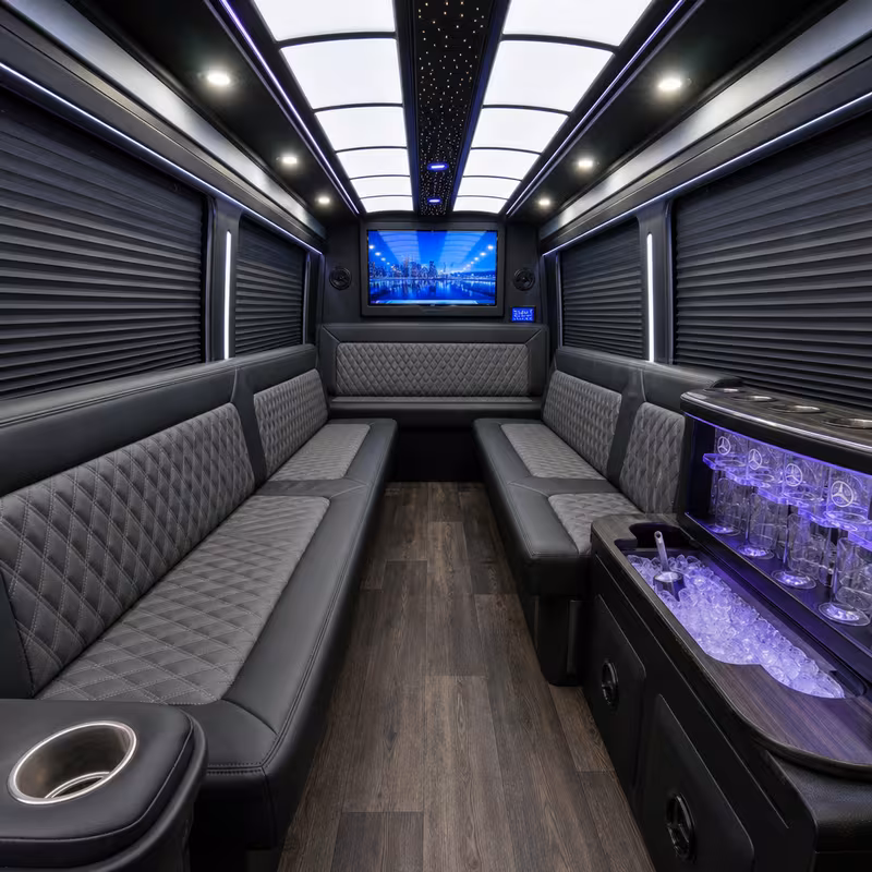 14 Passenger Sprinter Limo Interior