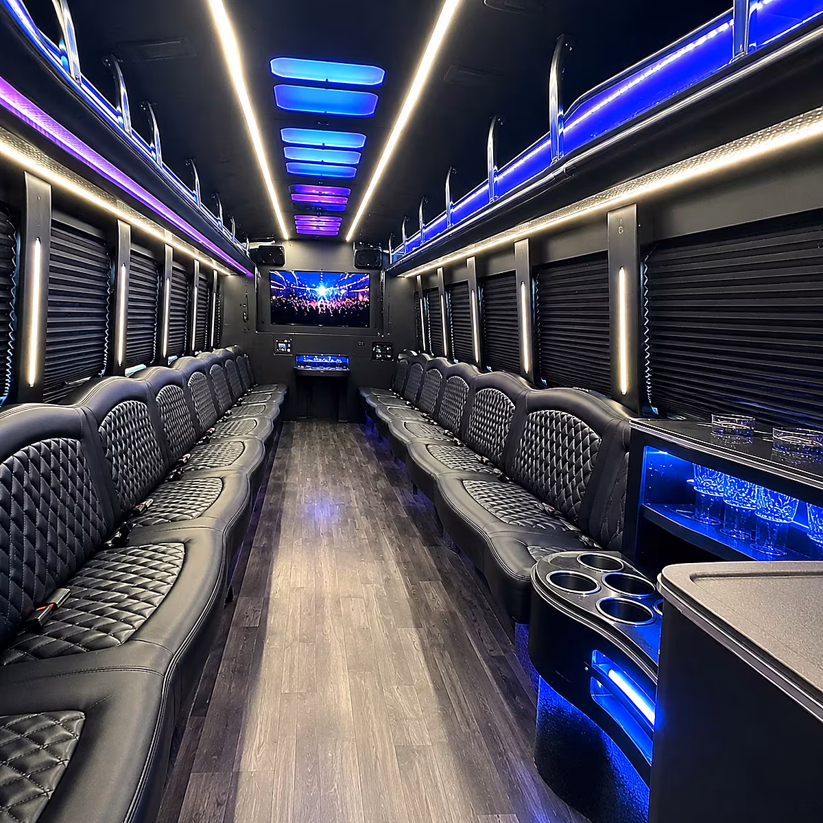 Union Sporting Event Transportation party bus interior
