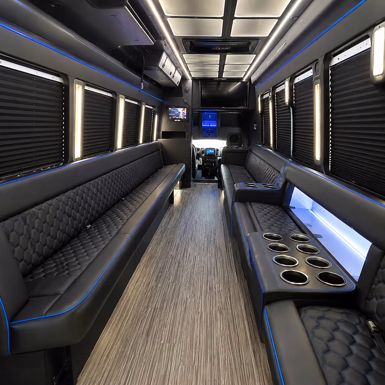 Union Winery Tour & Pub Crawl Transportation party bus interior